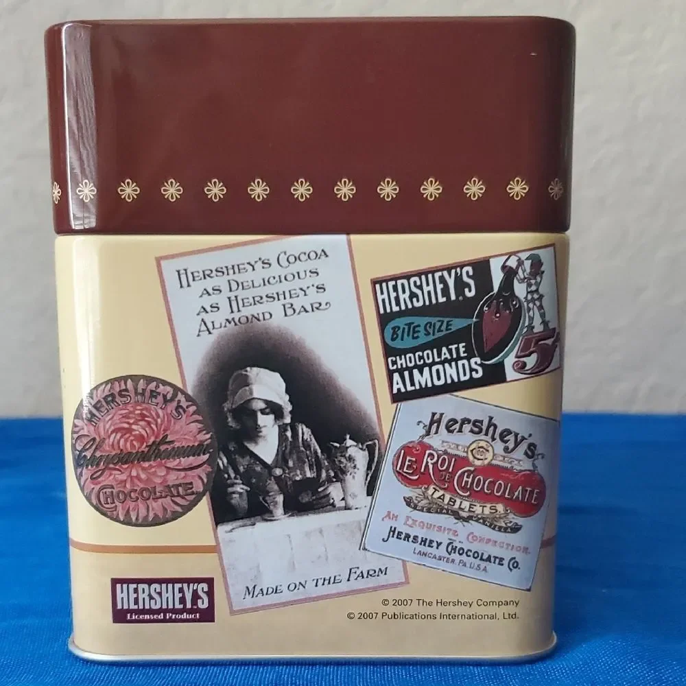 Vintage Hershey’s Recipe Tin Storage Box Chocolate Advertising Collectible